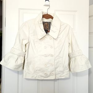 BB Dakota cream cotton corduroy bell sleeve jacket Small snap closure blazer